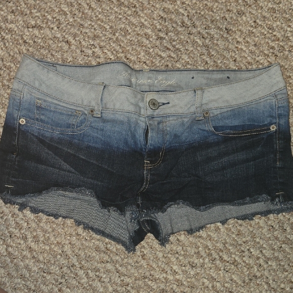 American Eagle Outfitters Pants - American Eagle Outfitters Women's Black and Blue Denim Shorts